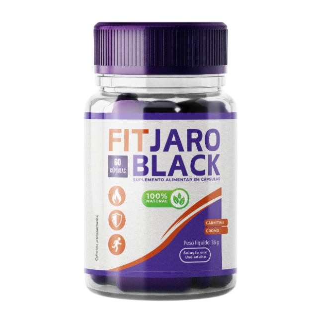 FitJaro Black Frasco Ângulo
